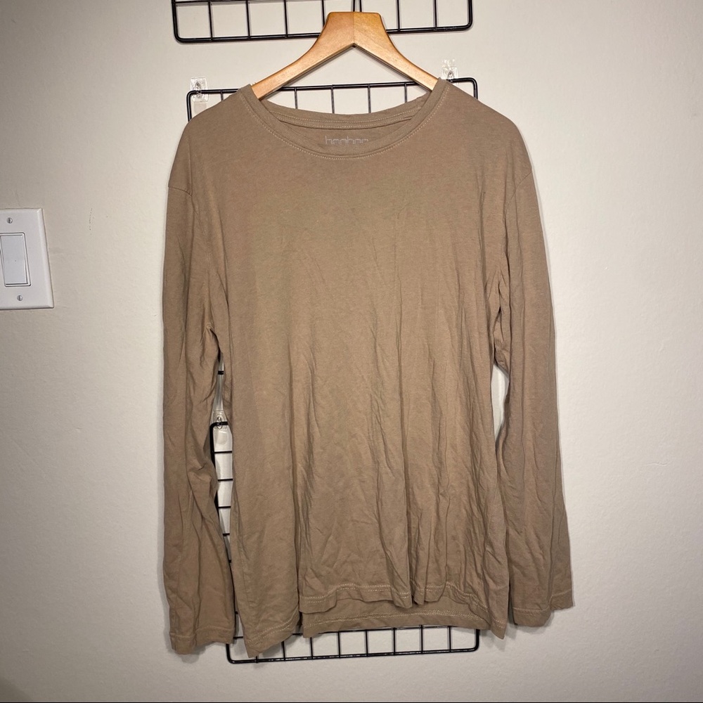 BOOHOO MAN BROWN/TAN LONG SLEEVE